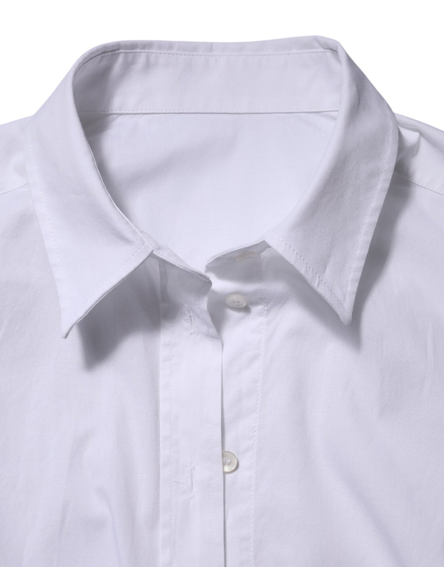 Dolce & Gabbana White Cotton Collared Dress Formal Shirt Top