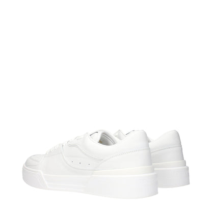 Dolce & Gabbana White Leather Low Top Sneakers