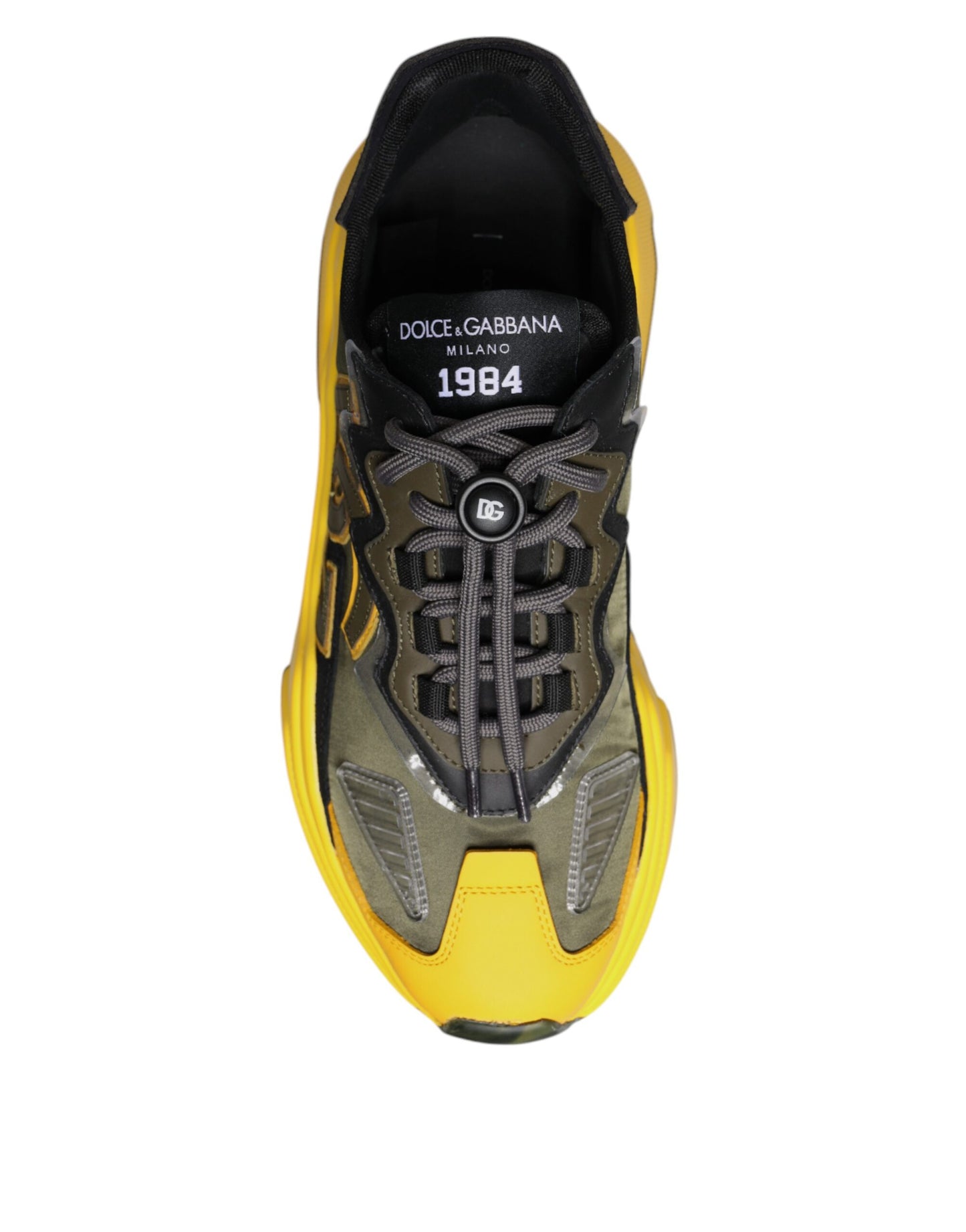 Dolce & Gabbana Black Yellow Daymaster Low Top Sneakers  Shoes