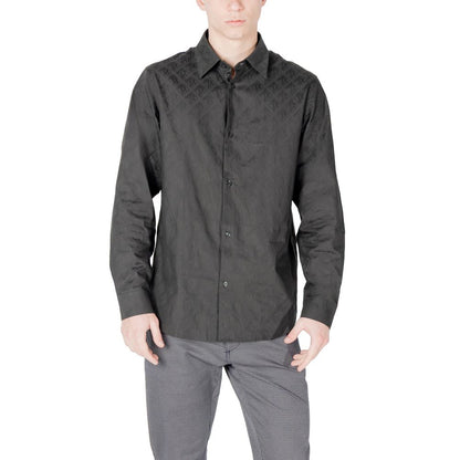 Armani Exchange Black Cotton Dress Shirt