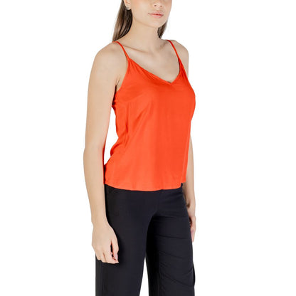 Vero Moda Red Viscose Tank Tops
