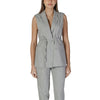 Vila Clothes Gray Recycled Polyester Waistcoat