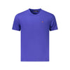 Tricou Napapijri albastru din bumbac pentru bărbați
