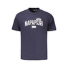 Tricou Napapijri albastru din bumbac pentru bărbați