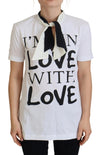 Dolce & Gabbana White Cotton LOVE Print Top Blouse T-shirt
