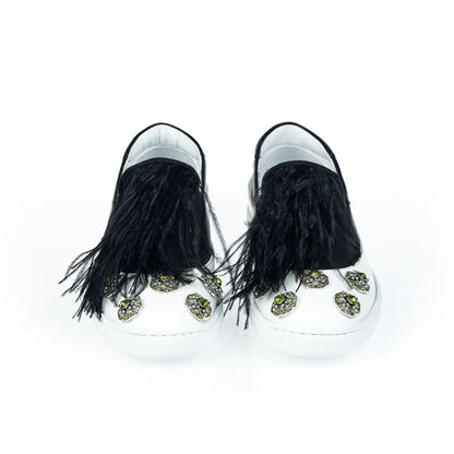 Mr&Mrs Italy Black Bovine Leather Women Slip-on Shoe