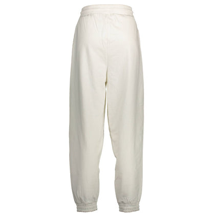 Pantaloni albi din bumbac Tommy Hilfiger