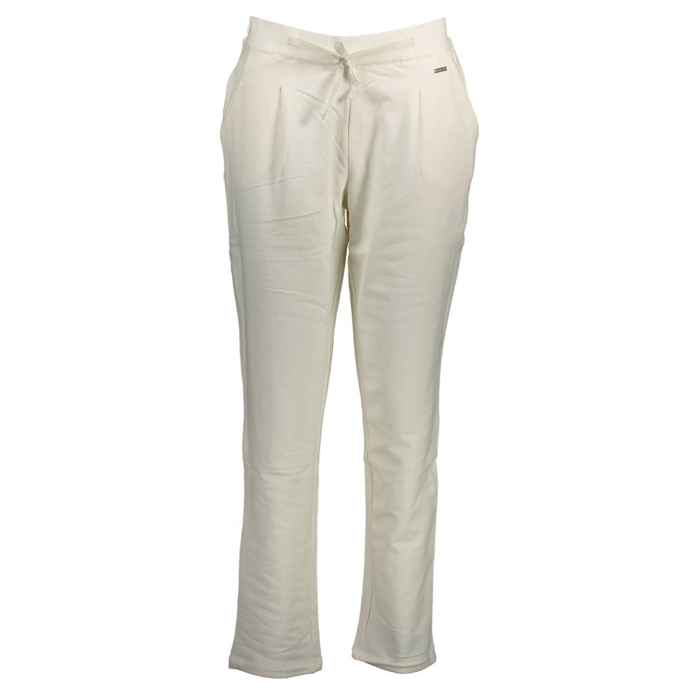 Pantaloni albi din bumbac US POLO ASSN.