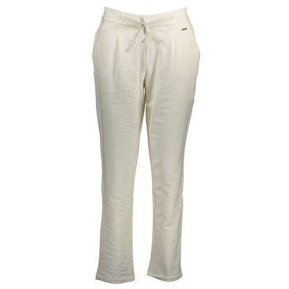 Pantaloni albi din bumbac US POLO ASSN.