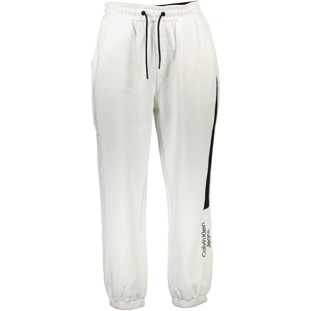 Pantaloni albi din bumbac Calvin Klein