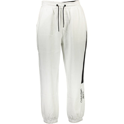 Pantaloni albi din bumbac Calvin Klein