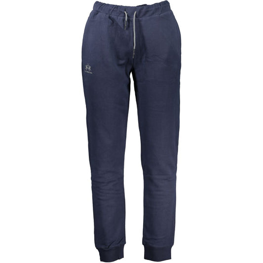 Pantaloni din bumbac albastru La Martina