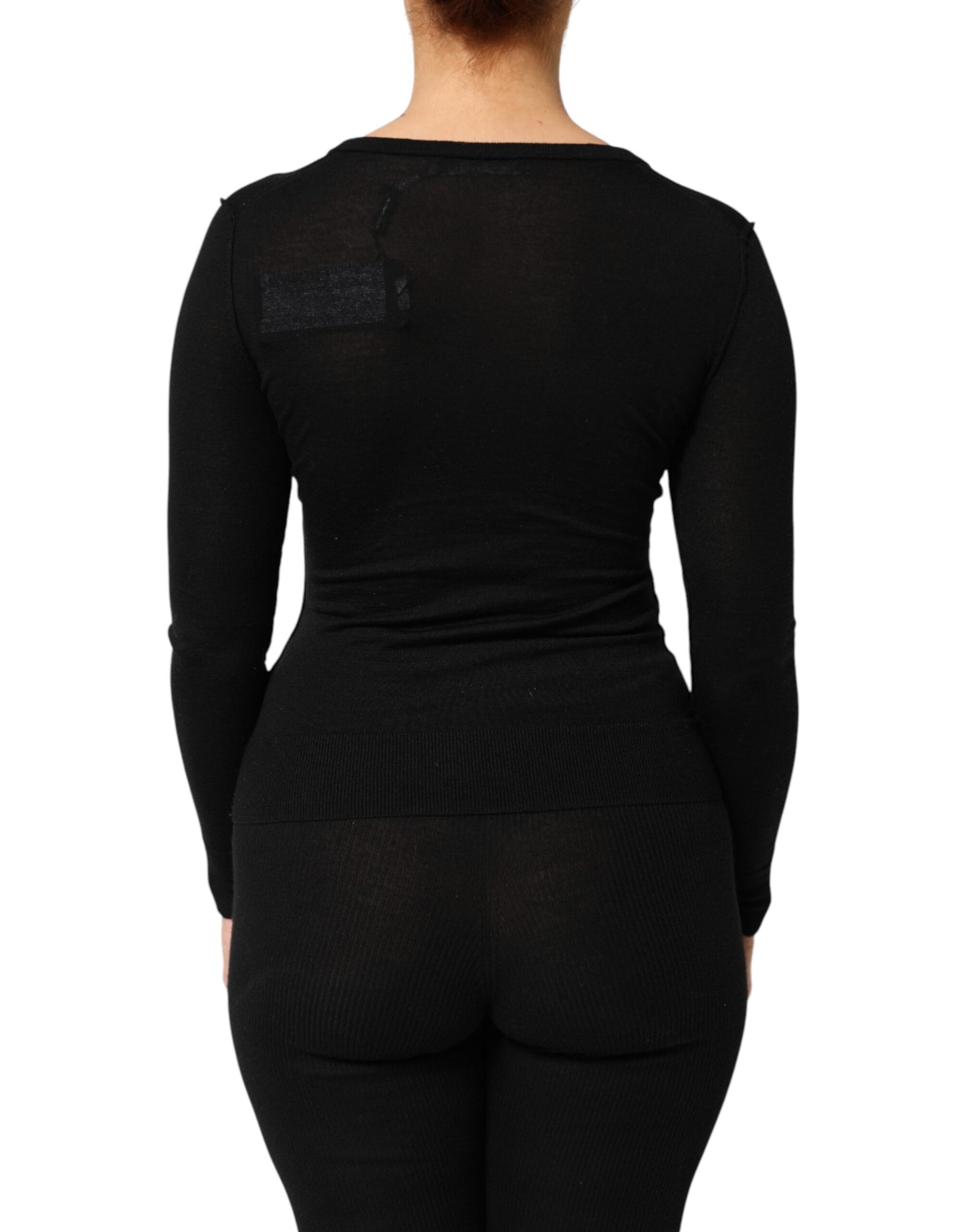 Dolce & Gabbana Black Virgin Wool Buttoned Cardigan Sweater