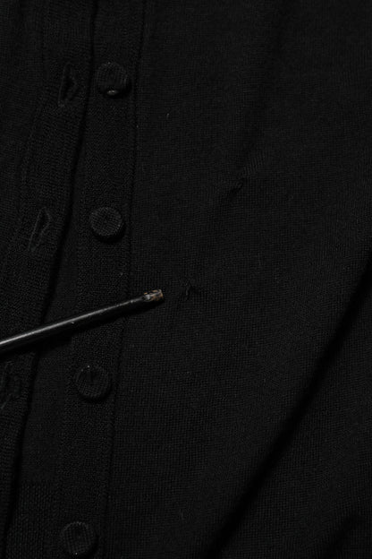 Dolce & Gabbana Black Virgin Wool Buttoned Cardigan Sweater