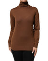 Dolce & Gabbana Brown Cashmere Turtle Neck Pullover Sweater