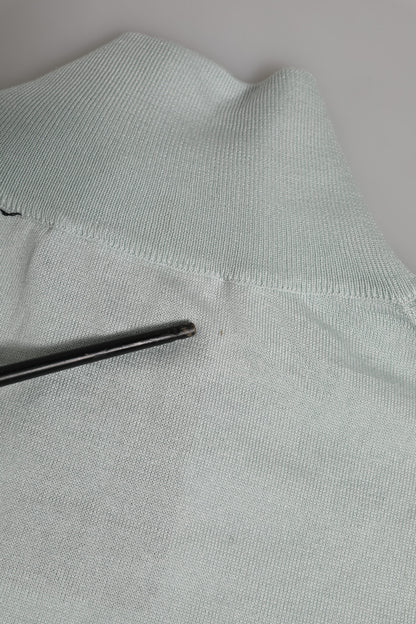 Dolce & Gabbana Gray Turtle Neck 3/4 Sleeves Pullover Top