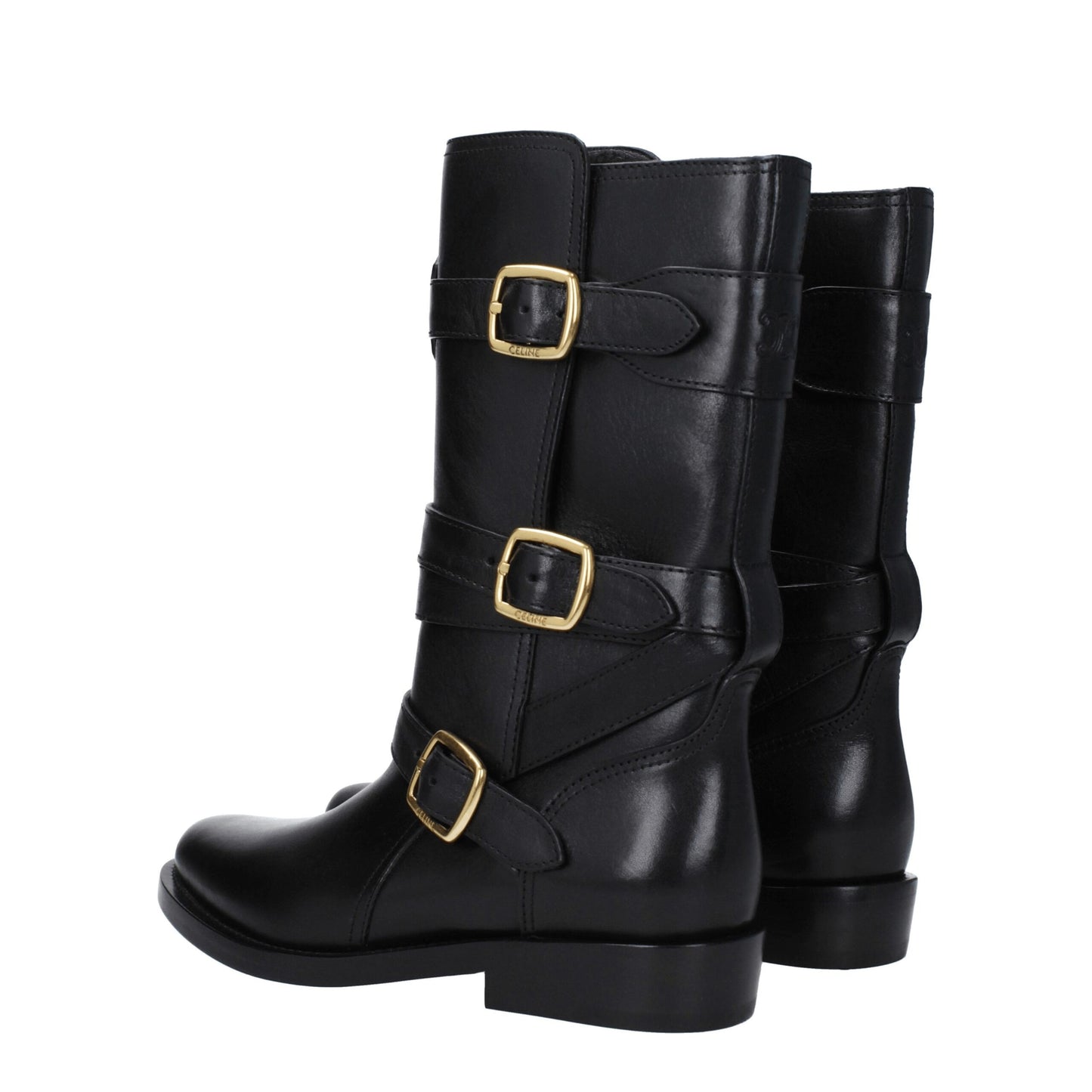 Celine Black Leather Boots
