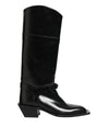 Dolce & Gabbana Black Logo Plaque Over The Calf Boots Shoes