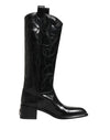 Dolce & Gabbana Black Leather Over The Calf Biker Boots Shoes