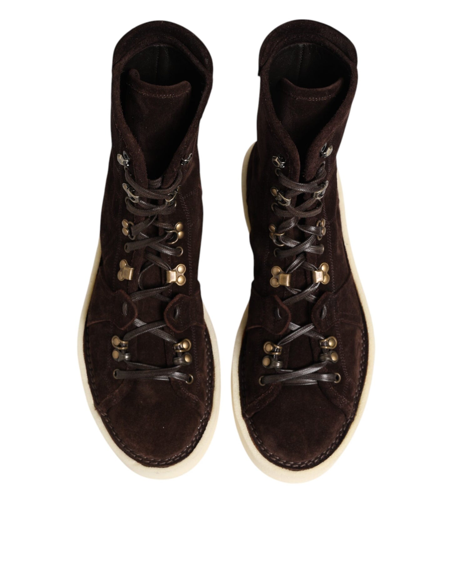 Dolce & Gabbana Brown Suede Lace Up Ankle Short Boots Shoes