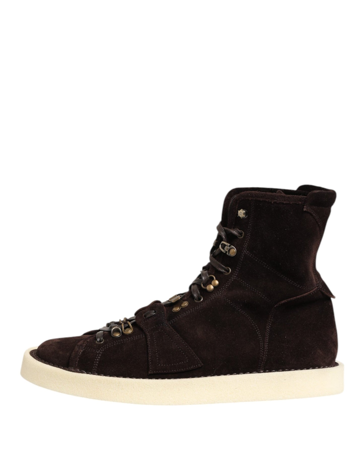 Dolce & Gabbana Brown Suede Lace Up Ankle Short Boots Shoes