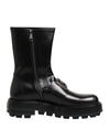 Dolce & Gabbana Black Logo Plaque Mid Calf Biker Boots Shoes