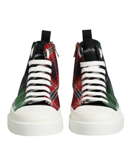 Dolce & Gabbana Multicolor DG Logo Men High Top Sneakers Shoes