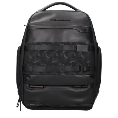 Piquadro Black Leather Backpack