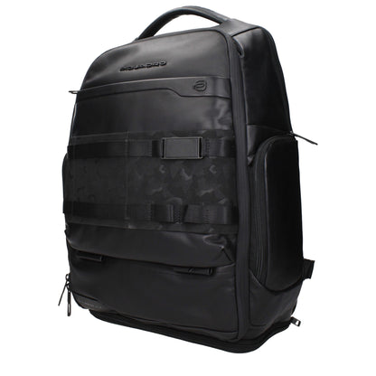 Piquadro Black Leather Backpack