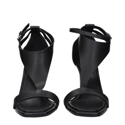 Max Mara Black Leather Stiletto Heels Sandals