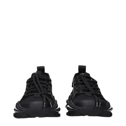 Dolce & Gabbana Black Fabric Athletic Sneakers
