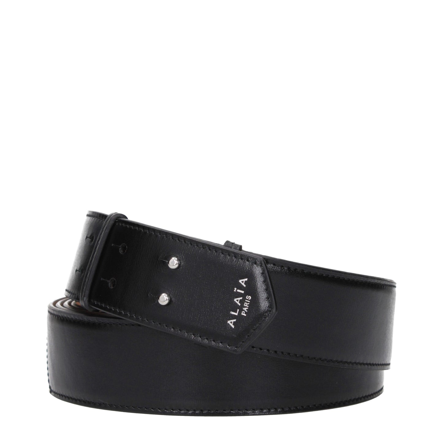 Alaïa Black Leather Regular Belt