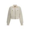 Balmain White Viscose Bomber