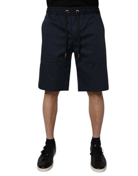 Dolce & Gabbana Navy Blue Cotton Stretch Men Bermuda Shorts