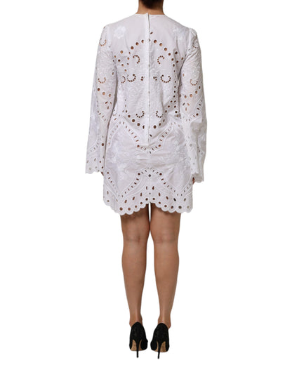Dolce & Gabbana White Cut Out A-line Sheath Mini Dress