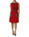 Dolce & Gabbana Red Leopard Viscose Sheath A-line Dress