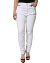 Dolce & Gabbana White AUDREY Cotton Logo Skinny Denim Jeans