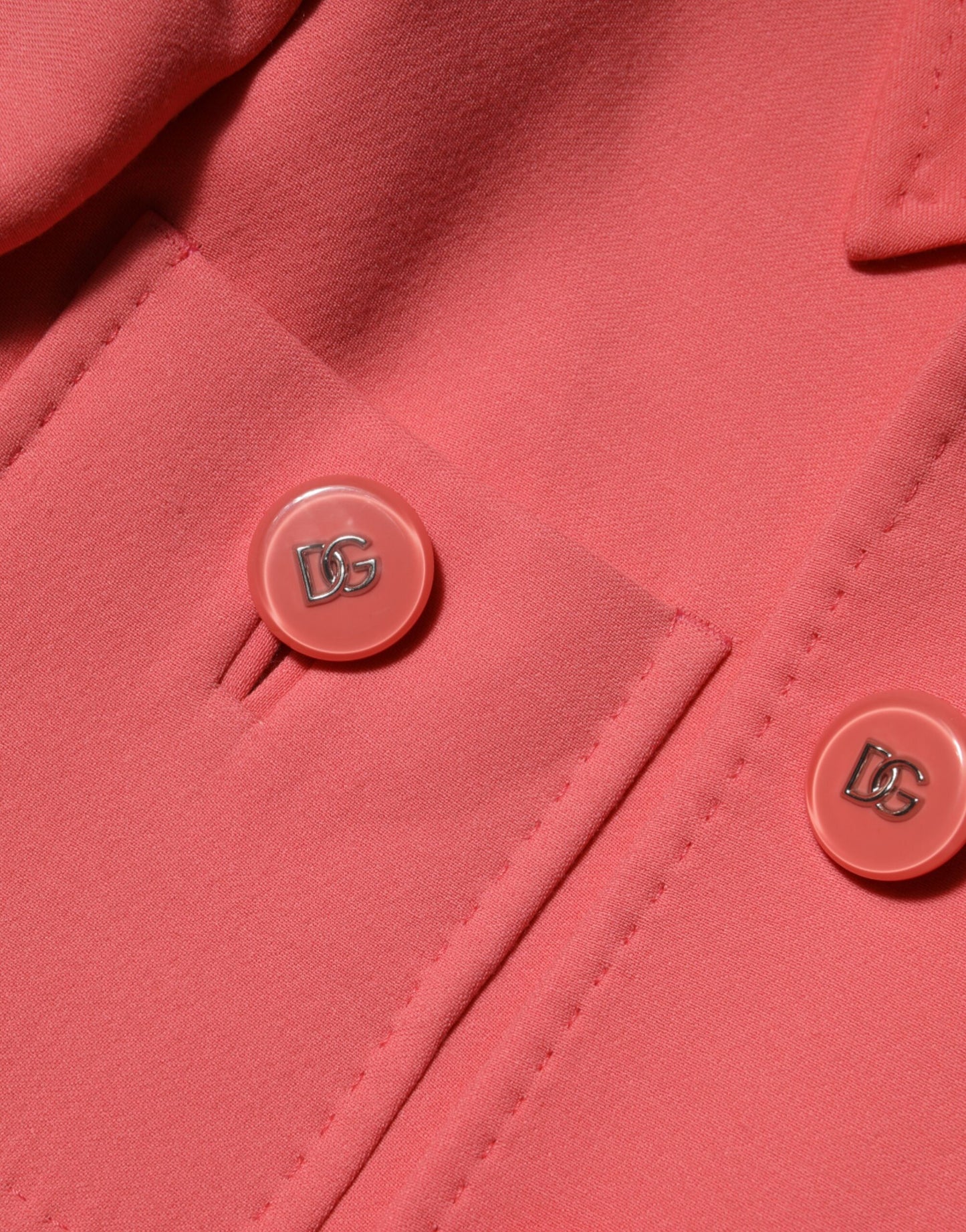 Dolce & Gabbana Pink Buttoned Down Trench Coat Jacket