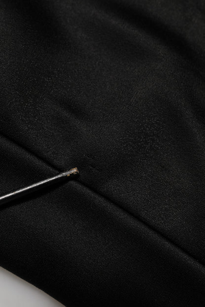 Dolce & Gabbana Black Crystal DG Necklace Sweatshirt Sweater