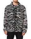 Dolce & Gabbana Gray Camouflage Hooded Sweatshirt Jacket