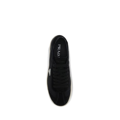 Prada Black Leather Low Top Sneakers