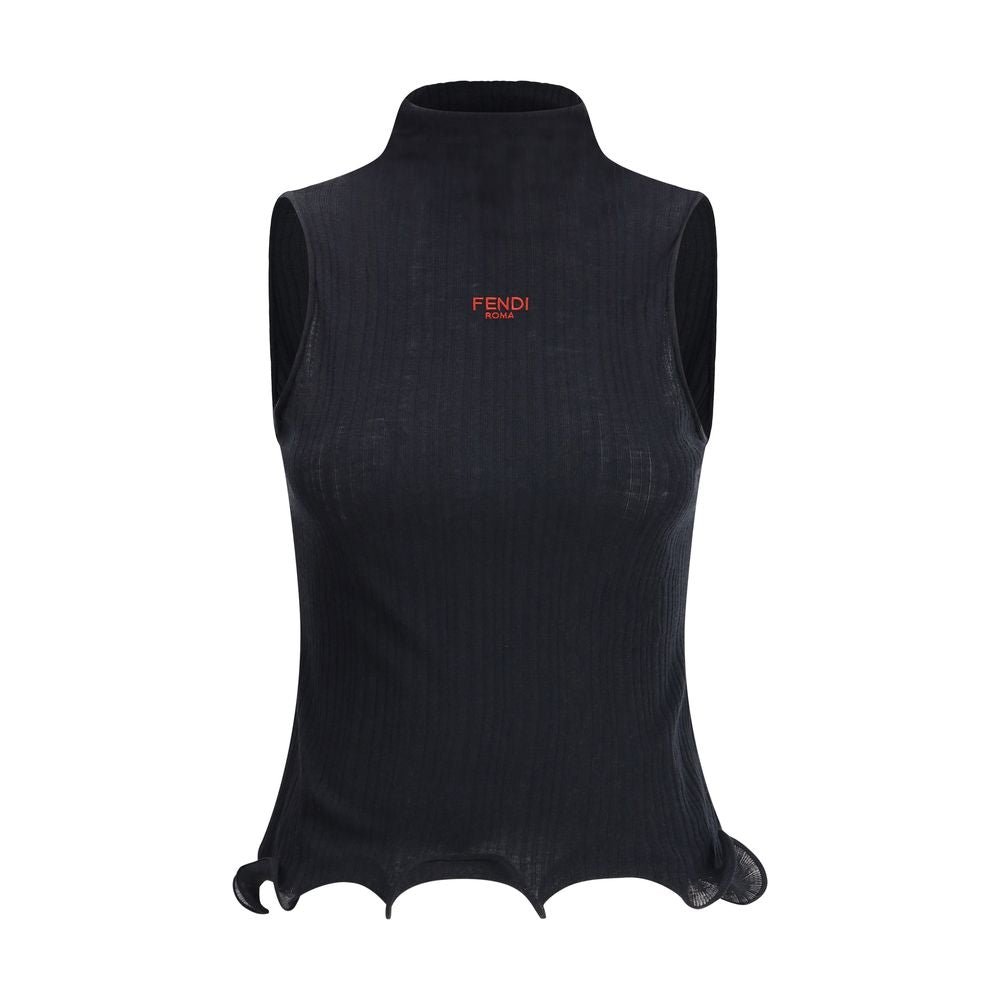 Fendi Black Wool Top