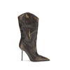 Paris Texas Brown Calf Leather Bos Taurus High Heel Boots