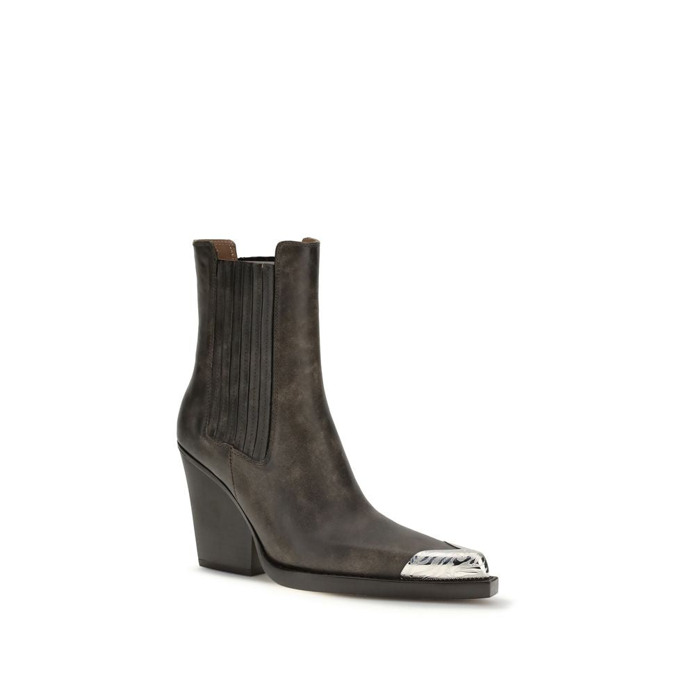 Paris Texas Black Leather Ankle Boots