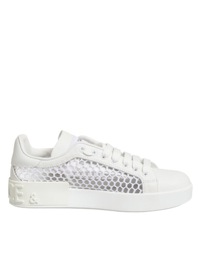 Dolce & Gabbana White Mesh Inserts Low Top Sneakers Shoes