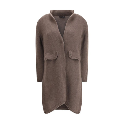 Ella Semi-long Sweater with a front hook-and-eye closure