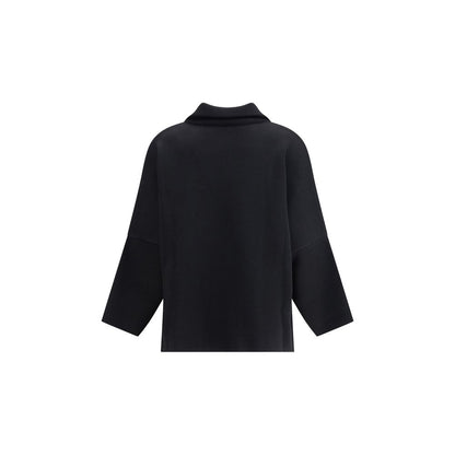 Ella Black Merino Wool Coat