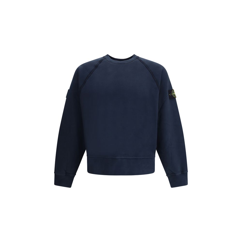 Stone Island Blue Cotton Sweatshirt