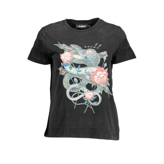 Desigual Black Cotton T-Shirt