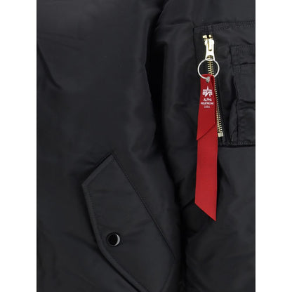ALPHA INDUSTRIES Black Nylon Bomber